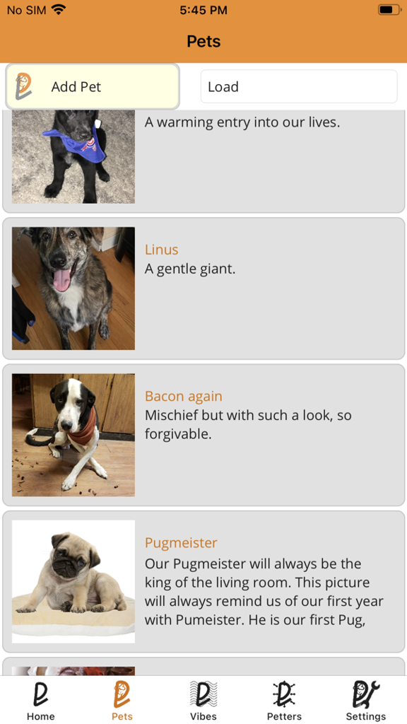 Add all of your 'pets'